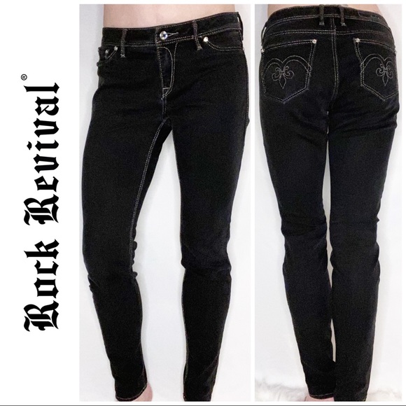Rock Revival Denim - Rock by Rock Revival Black Carla Skinny Jean 30 10